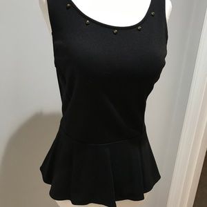 Express peplum black tank top